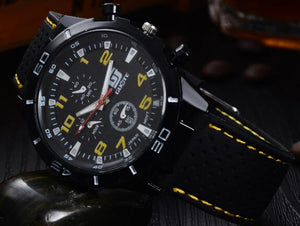 2017 new fashion casual watch man 3 eye brand luxury mountain climbing military silicone strap men quartz watch reloj hombre