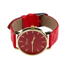 Checkers Faux lady dress watch, women's Casual Leather quartz-watch Analog wristwatch Gifts relogios feminino