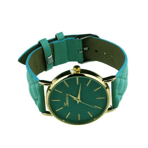 Checkers Faux lady dress watch, women's Casual Leather quartz-watch Analog wristwatch Gifts relogios feminino