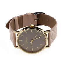 Checkers Faux lady dress watch, women's Casual Leather quartz-watch Analog wristwatch Gifts relogios feminino