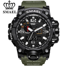 SMAEL Brand Sports Watches Men Dual Time Camouflage Military Watch Men Army LED Digital Wristwatch 50M Waterproof Men's Clock