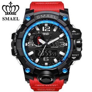 SMAEL Brand Sports Watches Men Dual Time Camouflage Military Watch Men Army LED Digital Wristwatch 50M Waterproof Men's Clock