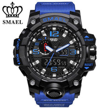 SMAEL Brand Sports Watches Men Dual Time Camouflage Military Watch Men Army LED Digital Wristwatch 50M Waterproof Men's Clock