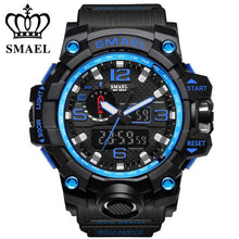 SMAEL Brand Sports Watches Men Dual Time Camouflage Military Watch Men Army LED Digital Wristwatch 50M Waterproof Men's Clock