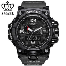 SMAEL Brand Sports Watches Men Dual Time Camouflage Military Watch Men Army LED Digital Wristwatch 50M Waterproof Men's Clock