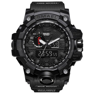 SMAEL Brand Sports Watches Men Dual Time Camouflage Military Watch Men Army LED Digital Wristwatch 50M Waterproof Men's Clock