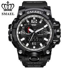 SMAEL Brand Sports Watches Men Dual Time Camouflage Military Watch Men Army LED Digital Wristwatch 50M Waterproof Men's Clock