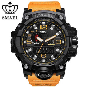 SMAEL Brand Sports Watches Men Dual Time Camouflage Military Watch Men Army LED Digital Wristwatch 50M Waterproof Men's Clock
