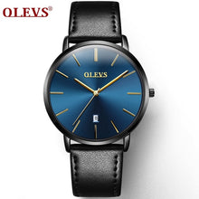 OLEVS Ultra thin Male Wristwatch Leather Watchband Business Watches Waterproof Scratch-resistant Men Watch