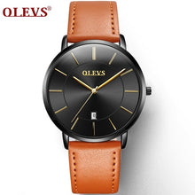 OLEVS Ultra thin Male Wristwatch Leather Watchband Business Watches Waterproof Scratch-resistant Men Watch