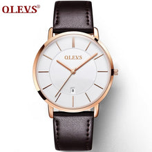 OLEVS Ultra thin Male Wristwatch Leather Watchband Business Watches Waterproof Scratch-resistant Men Watch
