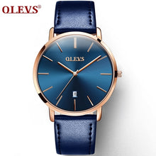 OLEVS Ultra thin Male Wristwatch Leather Watchband Business Watches Waterproof Scratch-resistant Men Watch