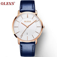 OLEVS Ultra thin Male Wristwatch Leather Watchband Business Watches Waterproof Scratch-resistant Men Watch