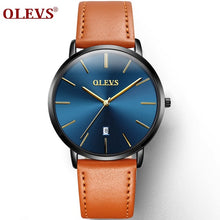 OLEVS Ultra thin Male Wristwatch Leather Watchband Business Watches Waterproof Scratch-resistant Men Watch