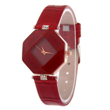 Luxury Women Watches Gem Cut Geometry Crystal Leather Quartz Wristwatch Fashion Dress Watch Ladies Gifts Clock Relogio Feminino