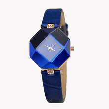 Luxury Women Watches Gem Cut Geometry Crystal Leather Quartz Wristwatch Fashion Dress Watch Ladies Gifts Clock Relogio Feminino