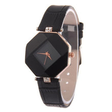 Luxury Women Watches Gem Cut Geometry Crystal Leather Quartz Wristwatch Fashion Dress Watch Ladies Gifts Clock Relogio Feminino