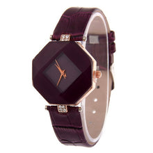 Luxury Women Watches Gem Cut Geometry Crystal Leather Quartz Wristwatch Fashion Dress Watch Ladies Gifts Clock Relogio Feminino