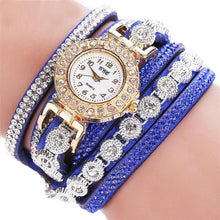 masculino Women Quartz Women PU Leather  Rhinestone Watch Bracelet Watches
