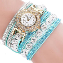 masculino Women Quartz Women PU Leather  Rhinestone Watch Bracelet Watches