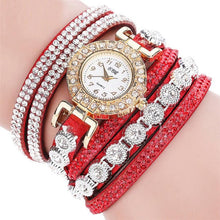 masculino Women Quartz Women PU Leather  Rhinestone Watch Bracelet Watches