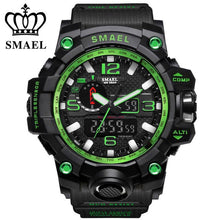 SMAEL Brand Sports Watches Men Dual Time Camouflage Military Watch Men Army LED Digital Wristwatch 50M Waterproof Men's Clock