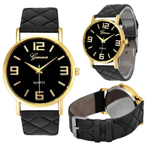 Newest Bracelets Watches Women's Geneva Brand Faux Leather Analog Quartz Wrist Watch Female Dress Watches Clock Relogio Feminino