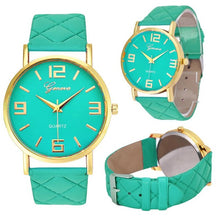 Newest Bracelets Watches Women's Geneva Brand Faux Leather Analog Quartz Wrist Watch Female Dress Watches Clock Relogio Feminino