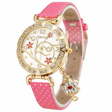 2018 New Women Watch Bracelets Vintage Retro Bracelet Watches Women Flower Rhinestone Ladies PU Leather Quartz Dress Wrist Watch