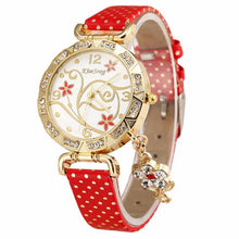 2018 New Women Watch Bracelets Vintage Retro Bracelet Watches Women Flower Rhinestone Ladies PU Leather Quartz Dress Wrist Watch