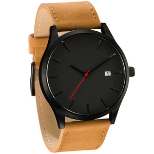 Sanwony Popular Low-key Minimalist Connotation Leather Men's Quartz Wristwatch