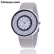 2018 New Fashion Stainless Steel Gold & Silver Band Quartz Watch Luxury Women Rhinestone Watches